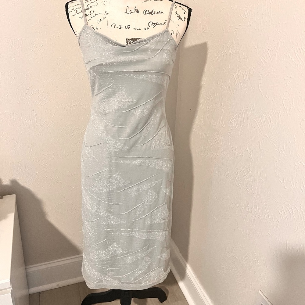 Silver midi dress